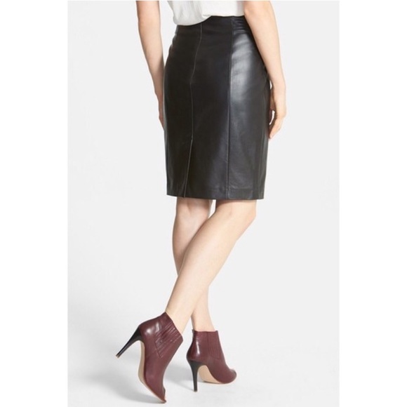 Halogen Black Leather Skirt Size 0 - Picture 3 of 6